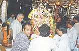 Ganapathi Idol being brought out of Temple